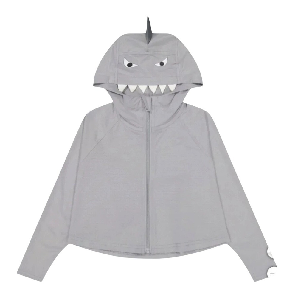 Hazel + Harper UPF Swim Coverup Unisex Kids 2T-4T Gray Shark Nylon Full Zipper
